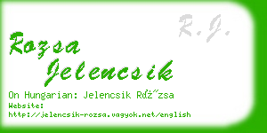 rozsa jelencsik business card